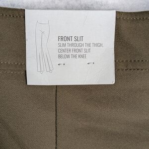 Rachel Zoe Khaki Front Slit Trousers Sz 14 High Rise